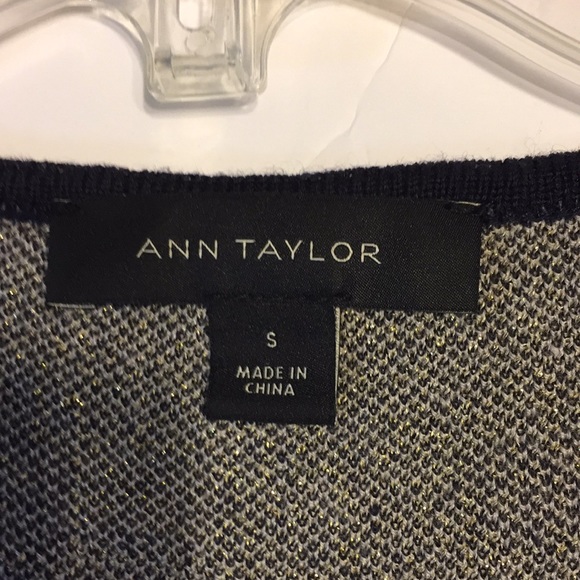 Ann Taylor Geometric Wool Blend Metallic Sweater Size Small - Picture 6 of 10